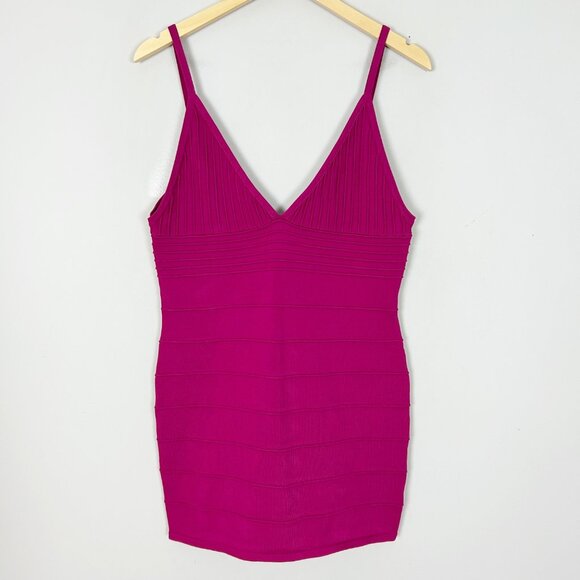 Y2K Wow Couture Fuchsia Bandage Mini Dress Size XL Women's - Picture 1 of 4